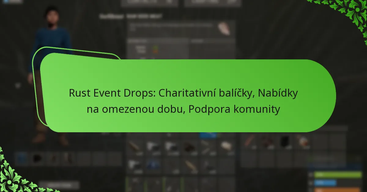 Rust Event Drops: Charitativní balíčky, Nabídky na omezenou dobu, Podpora komunity