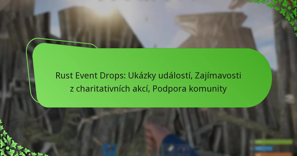 Rust Event Drops: Ukázky událostí, Zajímavosti z charitativních akcí, Podpora komunity