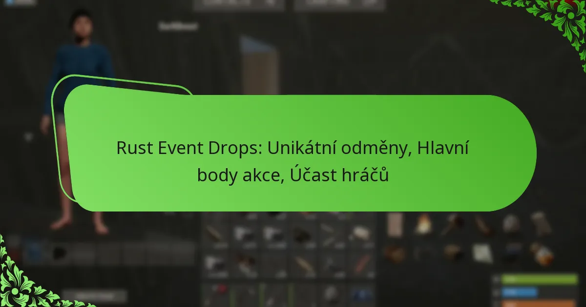 Rust Event Drops: Unikátní odměny, Hlavní body akce, Účast hráčů