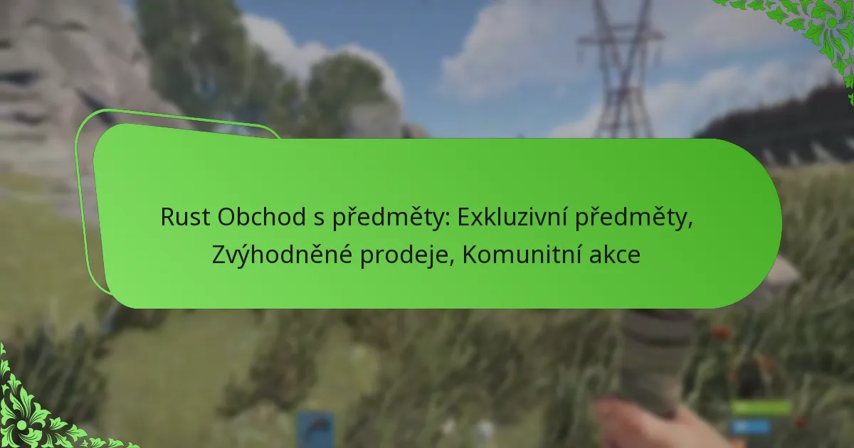 Rust Obchod s předměty: Exkluzivní předměty, Zvýhodněné prodeje, Komunitní akce