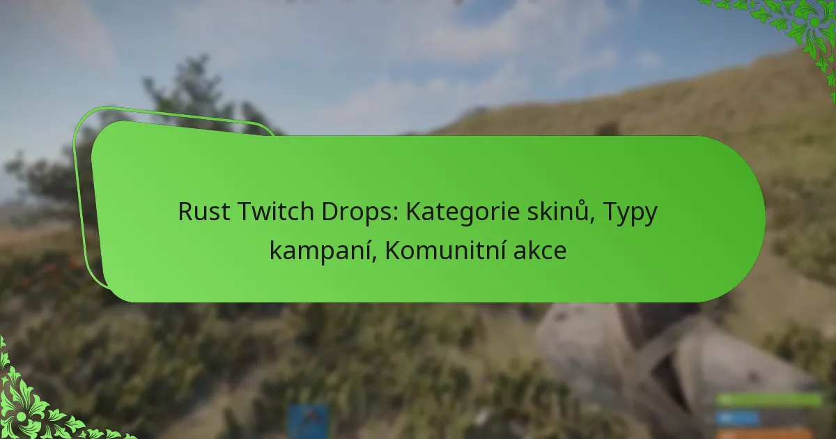 Rust Twitch Drops: Kategorie skinů, Typy kampaní, Komunitní akce