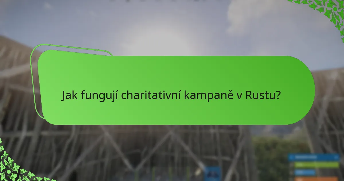 Jak fungují charitativní kampaně v Rustu?