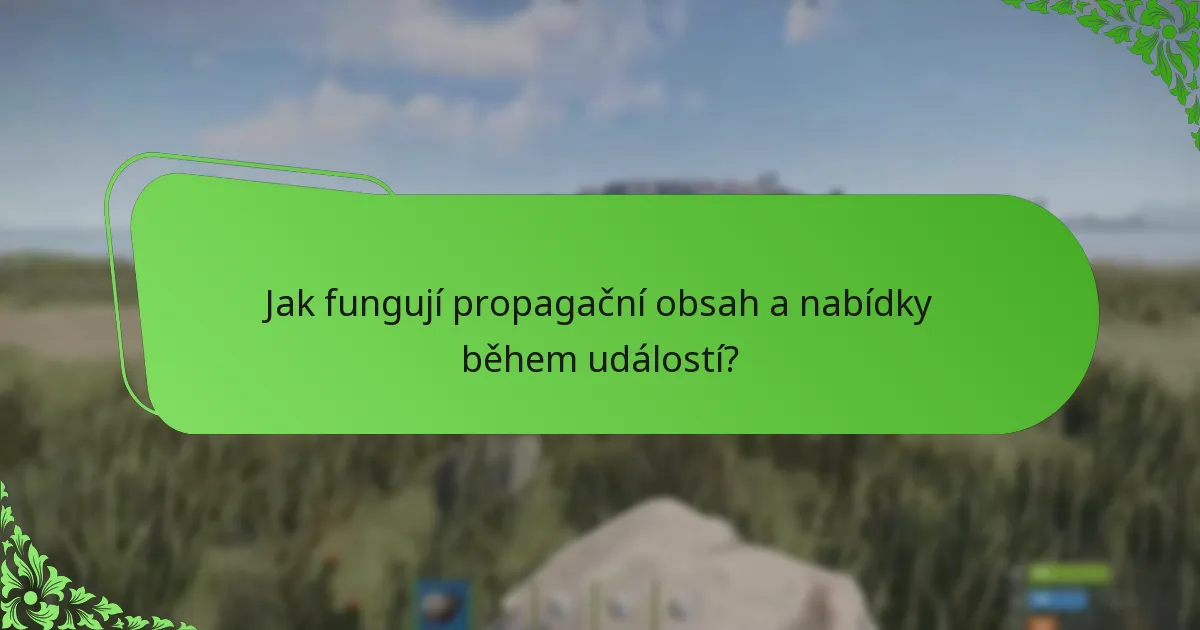 Jak fungují propagační obsah a nabídky během událostí?