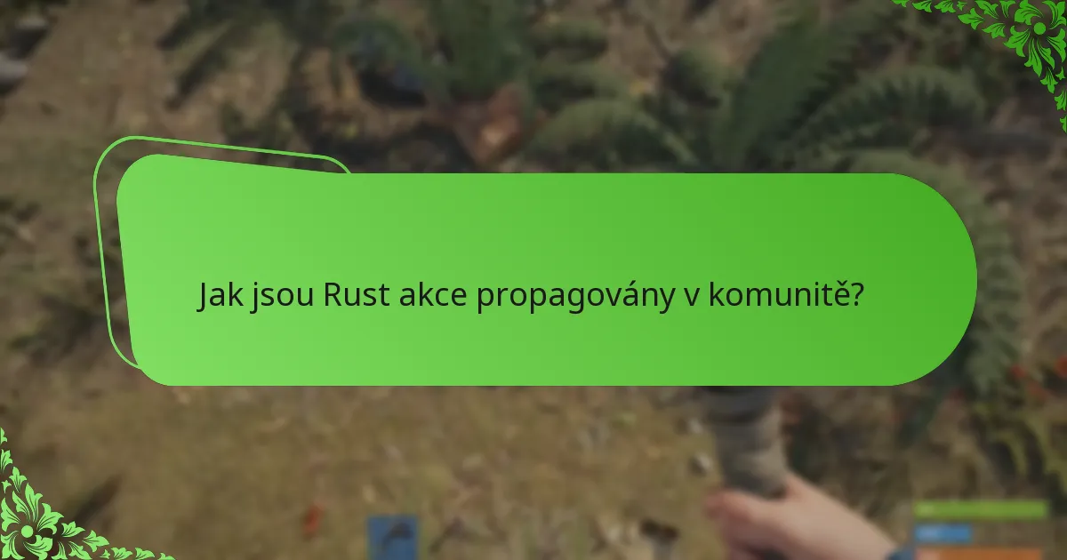 Jak jsou Rust akce propagovány v komunitě?