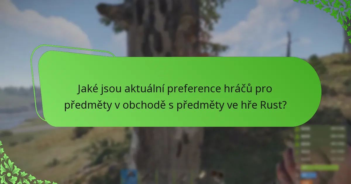 Jaké jsou aktuální preference hráčů pro předměty v obchodě s předměty ve hře Rust?