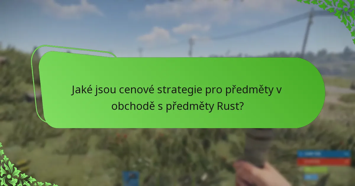 Jaké jsou cenové strategie pro předměty v obchodě s předměty Rust?